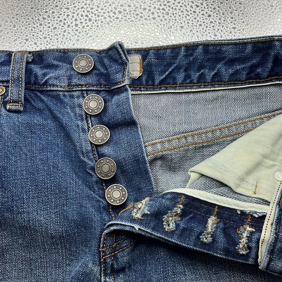 Free People Denim Cut Off Shorts Size 24 Frayed Hem - Picture 11 of 16